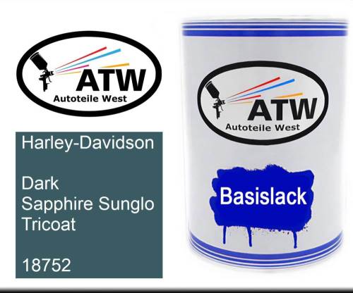 Harley-Davidson, Dark Sapphire Sunglo Tricoat, 18752: 500ml Lackdose, von ATW Autoteile West.